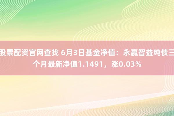 股票配资官网查找 6月3日基金净值：永赢智益纯债三个月最新净值1.1491，涨0.03%