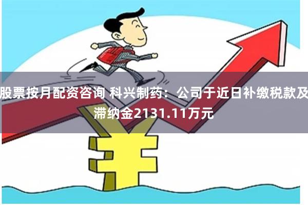 股票按月配资咨询 科兴制药：公司于近日补缴税款及滞纳金2131.11万元